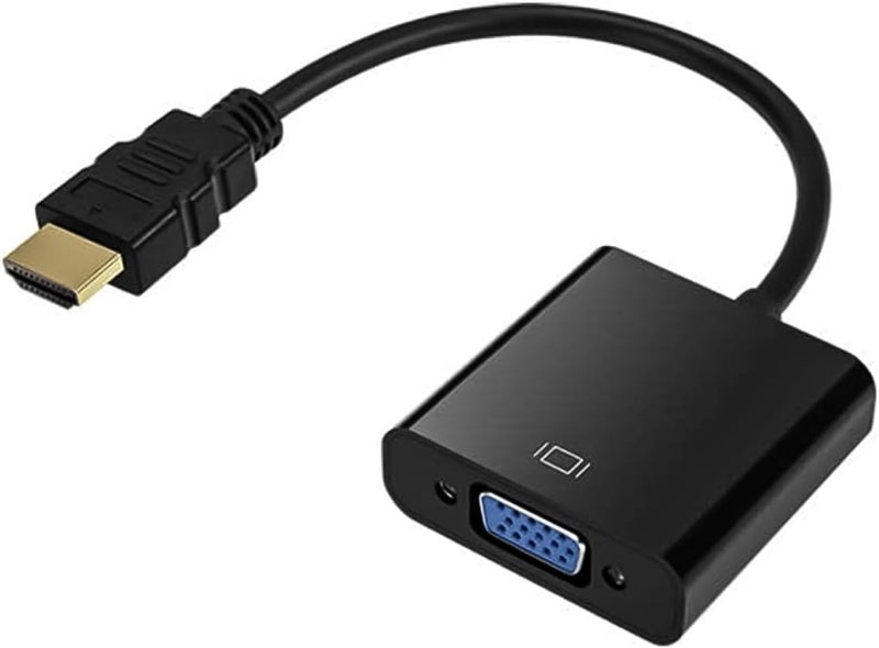 QINGLER HDMI to VGA, Gold-Plated HDMI to VGA Adapter (Male to Female) for Computer, Desktop, Laptop, PC, Monitor, Projector, HDTV, Chromebook, Raspberry Pi, Roku, Xbox and More - Black - Image 1